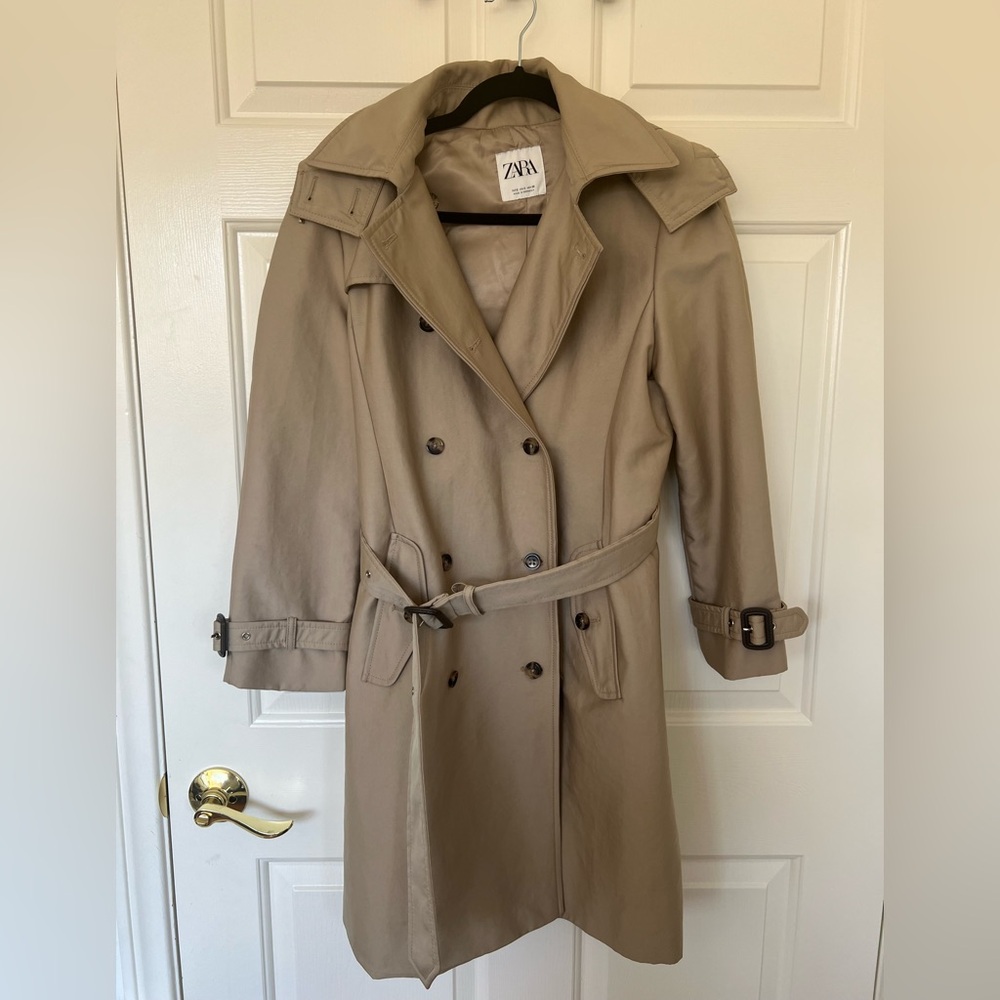 Zara Beige Trench Coat with hood